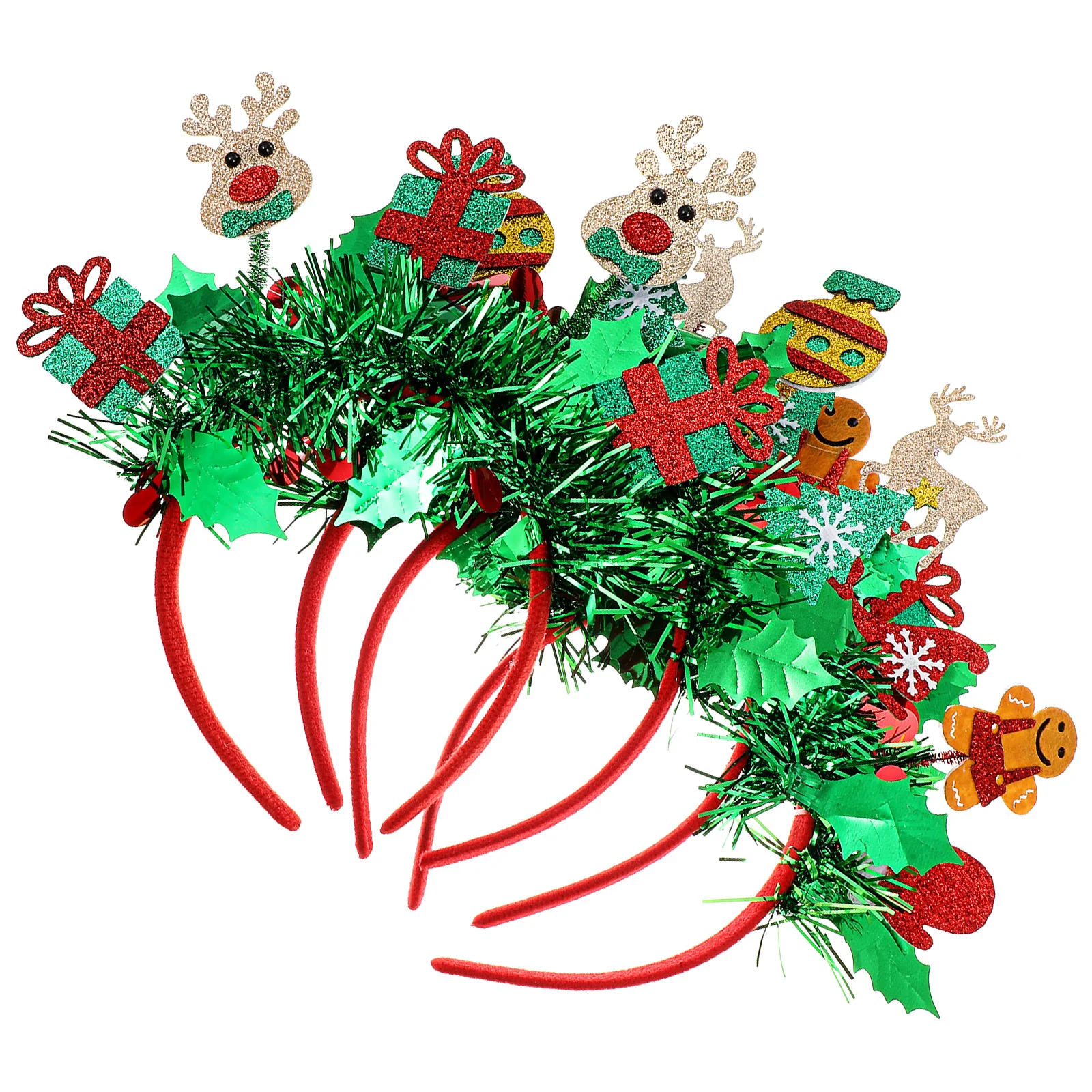 

Рождественская повязка на голову из 4 предметов, рождественский костюм оленя с рогами оленя