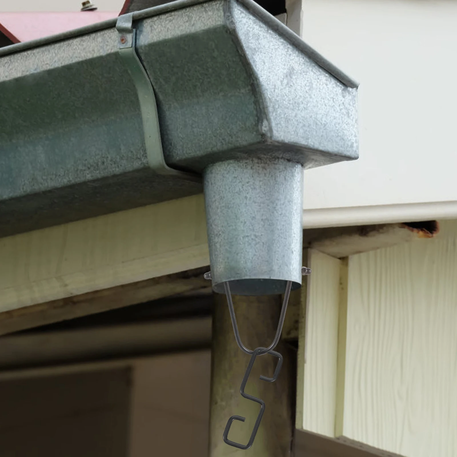 4pcs Rain Chain Clips Iron Hooks Rain Chain Gutter Adapter Secure Roof Drainage System Wind Resistant Durable Gutter Hook For