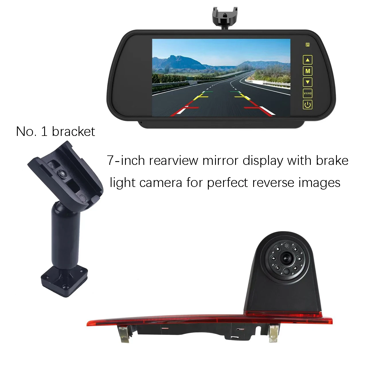 3rd Brake Light Reversing Camera kit with 7