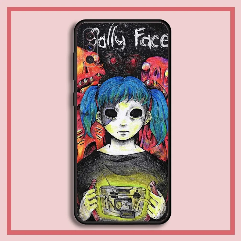 Sally Face Game Phone Case For Samsung S23,23,22,30,21,10,9,Note20 Ultra,Lite,Ultra,5G,Plus,FE,Black Soft Case image 5