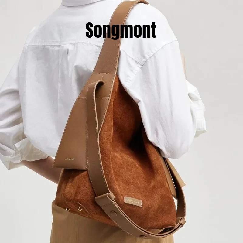 

Songmont Hanging Ear Tote Bag, Large & Medium Top Grain Leather Shoulder Bag for Women, Spacious Convertible Work & Travel Purse