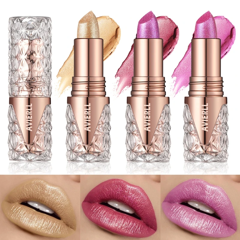 Glitter Lipsticks Quicksand Gold Lipstick Moisturizing Silky Mermaid Girl Pink Long-lasting Waterproof Orange Lips Makeup