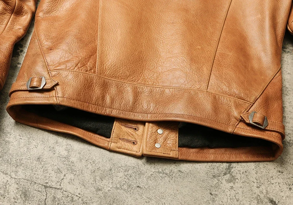 سترة جلدية أمريكية عتيقة من Tailor Brando RL بسمك 1.7 ملم سترة من جلد البقر الباتيك الصنوبري الناعم انقر فوق سترة جلدية للعمل
