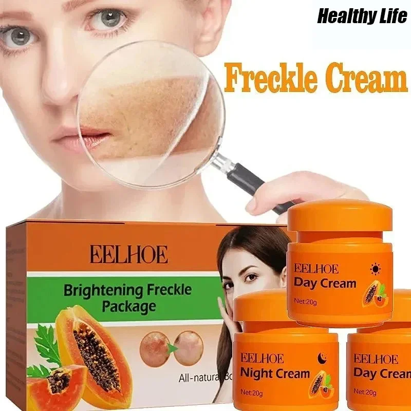 Melasma Papaya creme facial para mulheres, reduzir linhas finas, iluminar o creme de dia, hidratante, melhorar a pele escura maçante, creme noturno