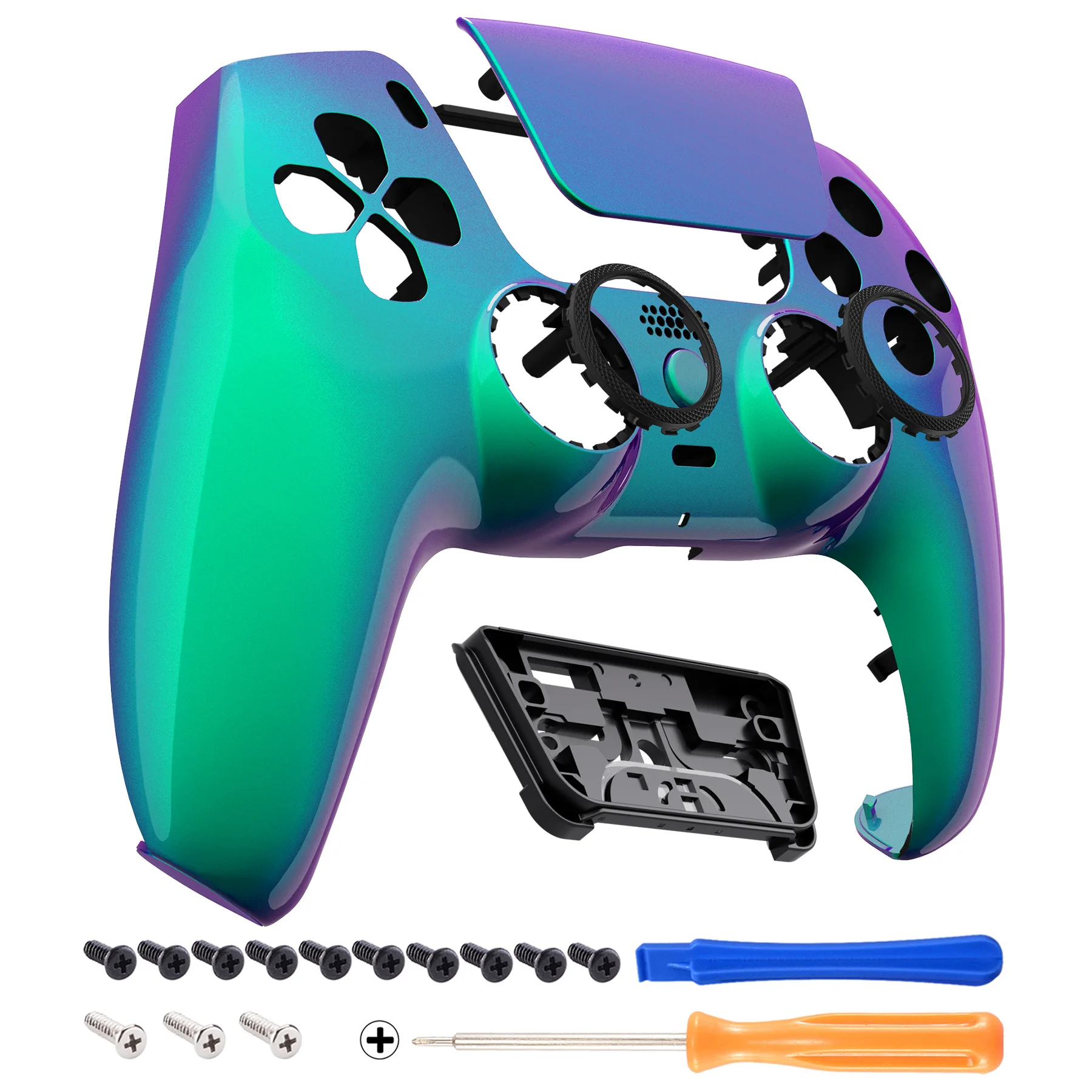 

eXtremeRate LUNA Redesigned Shell Touchpad for ps5 Controller BDM-010/020/030/040/050 - Chameleon Green Purple