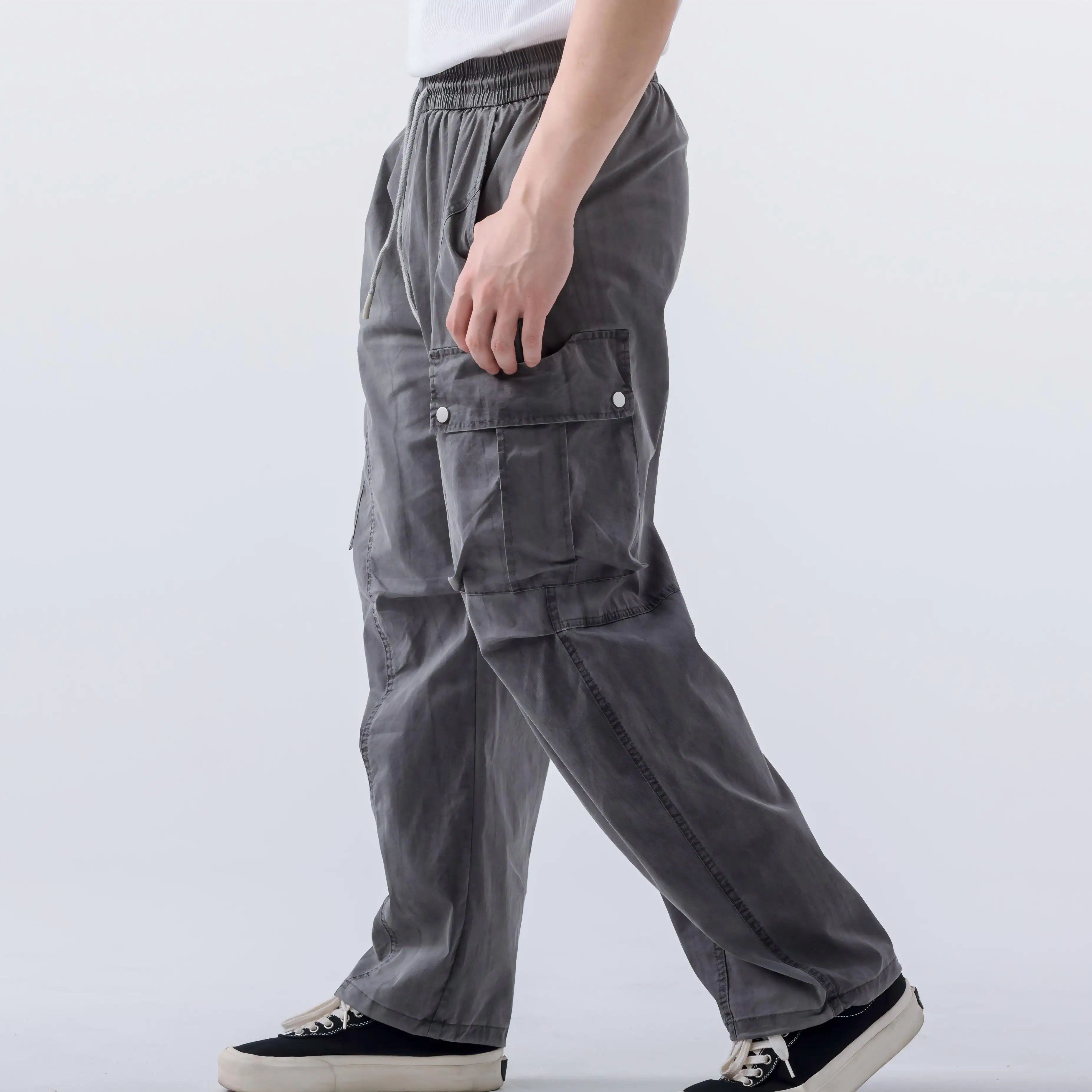 Wide Leg Pants Flared Pants Vintage Pocket Cargo Pants Baggy Floor-length Pants Long Full Length Trousers Jogger Work Pants