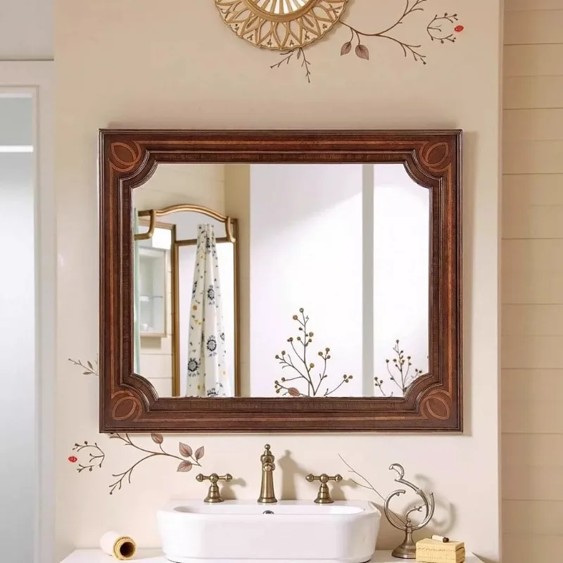 Vintage Makeup Makeup Modern Aesthetic Nordic Living Room Decoration Mirror Dressing Table Wooden Espelhos Home Decorations