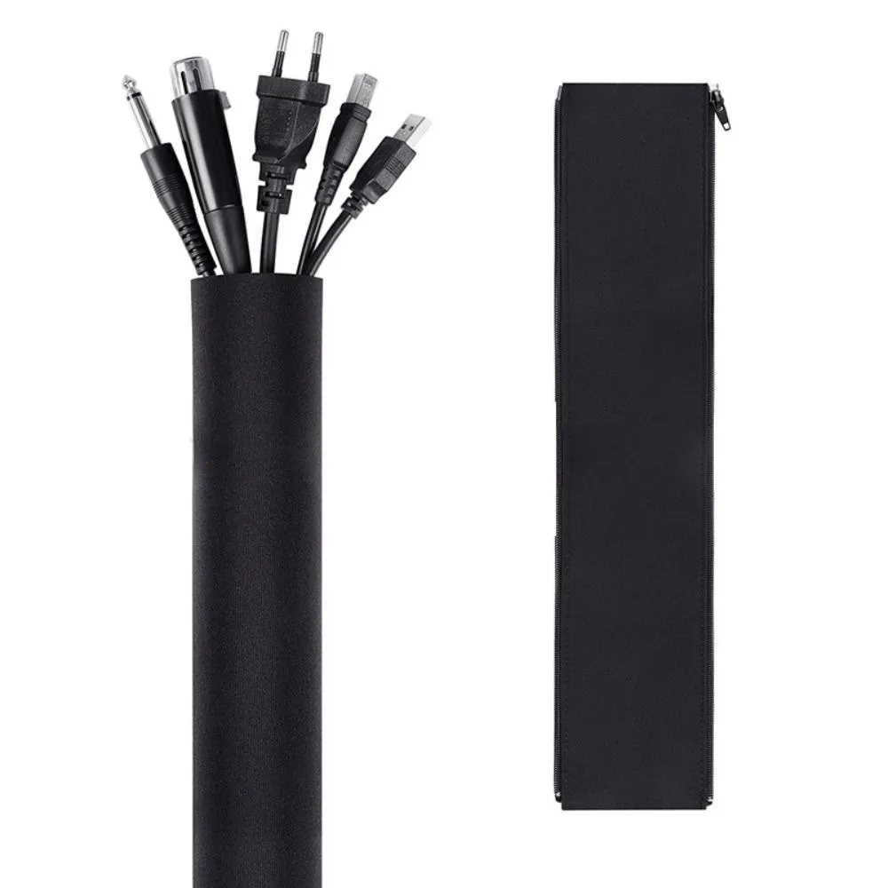 Data Cable 50cm Cable Wrapper Neoprene Zipper Cable Storage Cover Nylon Tube Wire Protector Computer Cable Management