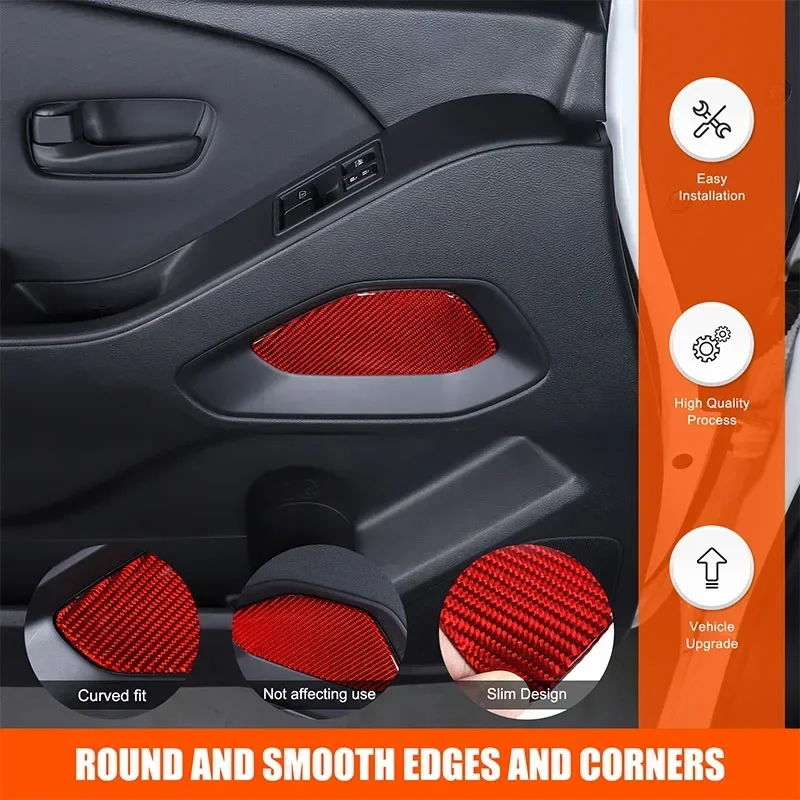 For Nissan Frontier 2024+ Car Door Panel Decorative Stickers Soft Carbon Fiber Interior Accessories 2 Pcs image 5