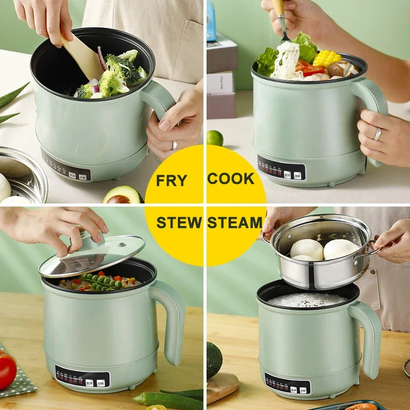 Electric Cooking Pot Multifunction Hot Pot Rice Cooker - Non-stick Household/Dormitory Student Pot 600W