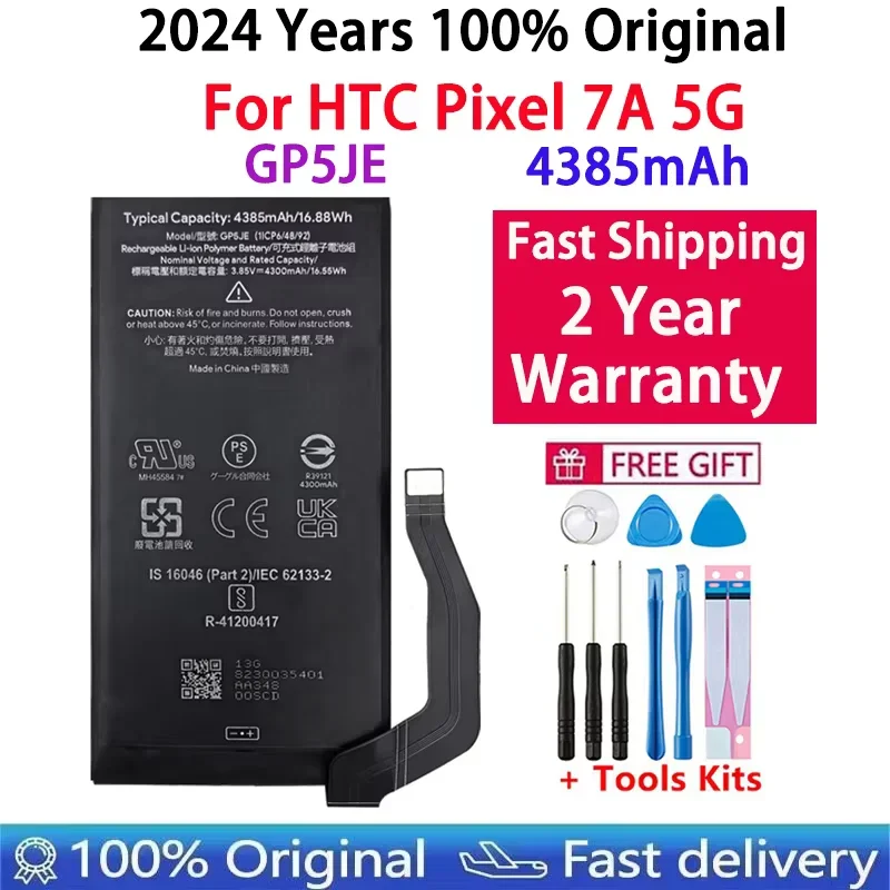 100% Origina GP5JE 4385mAh For HTC Pixel 7A 5G Phone Replacement Battery GP5JE For Google Pixel 7A Batteries Fast Shipping