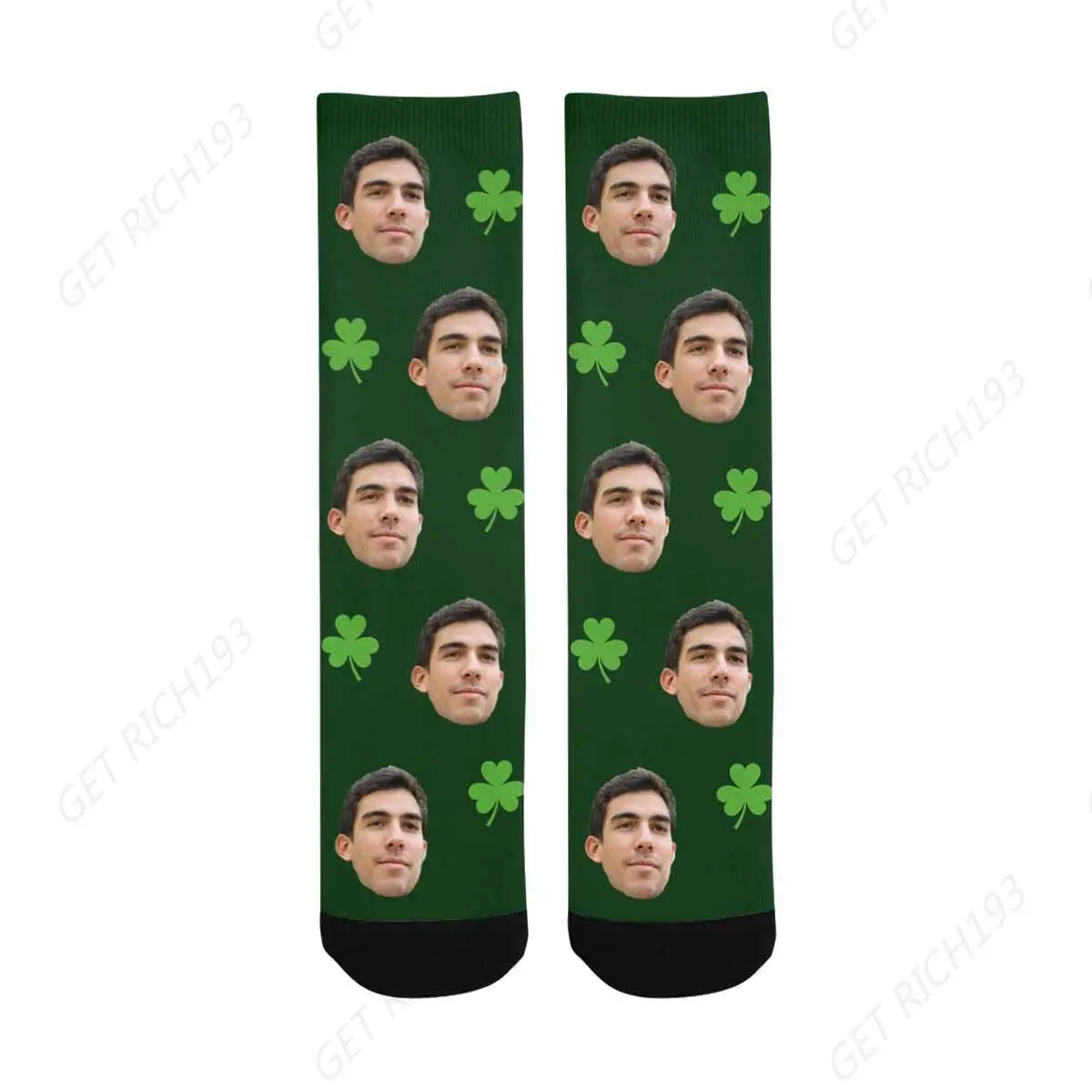 Custom Face Socks Personalized Socks clovers Multiple Faces Turn Your Photo On Socks