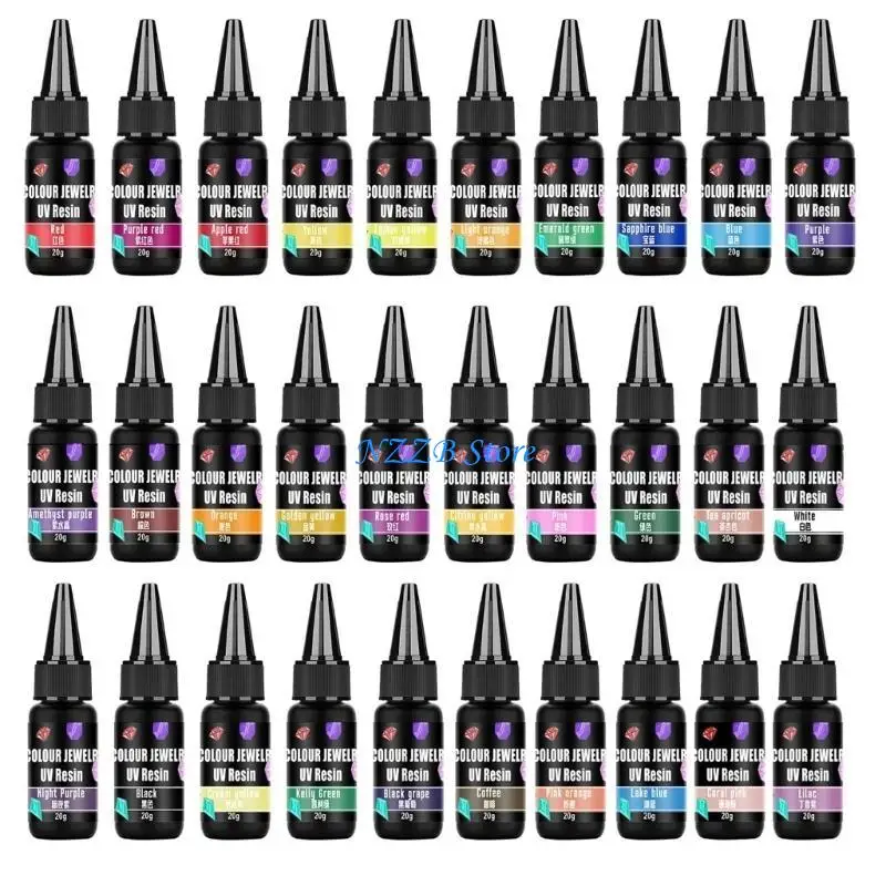 

T21F 20ml UV Versatile Jewelry Coloring Colored Diamond Dust Glitter Epoxy Resin Practical UV Resistant Adhesive