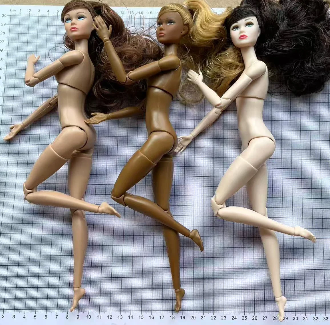 

30cm Supermodel Doll Toy 1/6 Multi-jointed Body+Head Dress Up Doll White/Normal/Black Skin Ponytail DIY Makeover Doll Kids Gift