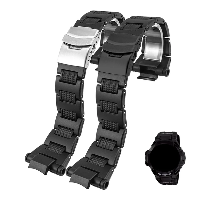 Plastic Watchband for Casio g-shock GA-1000 1100 GW-4000 GW-A1100 A1000 Watch Strap Black Quality Mens Sport Wristwatch Bracelet