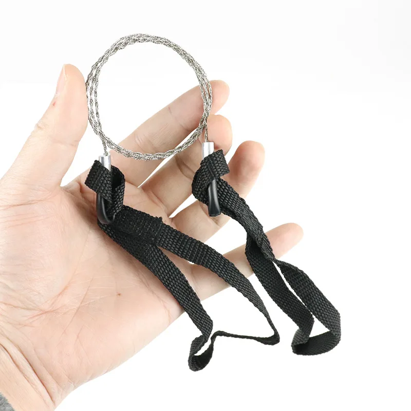 Outdoor Survival Rope Saw, Portable Steel Wire Saw for Camping, Hiking, Backpacking & Emergency Rescue