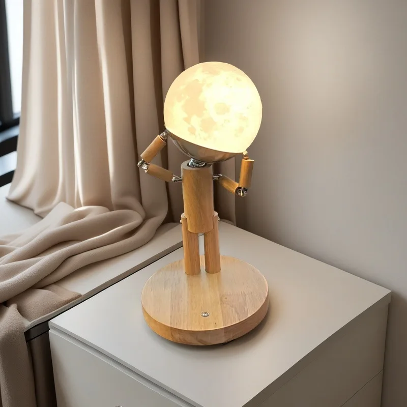 

Creative Touch Control Rechargeable Oak Night Light Ambient Light Bedroom Bedside Living Room Indoor Use Only