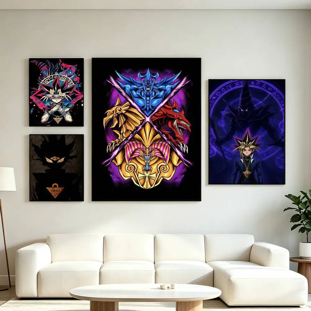 Anime Y-Yu Gi Oh Yugioh Poster High Quality Dorm Living Room Aesthetic Wall Decoration Painting Stickers Gift