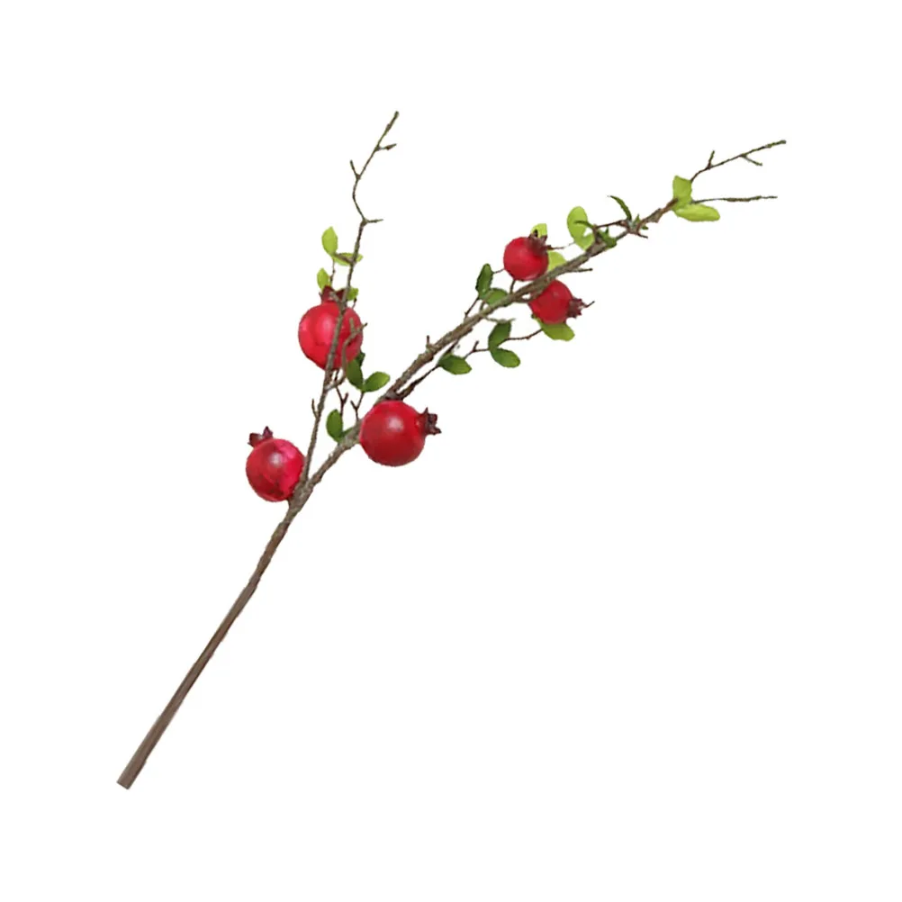 

1Pcs Emulation Flower Decor Premium Artificial Pomegranate Fruit Branch Forever Blooming No Water Needed Stylish Home Garden
