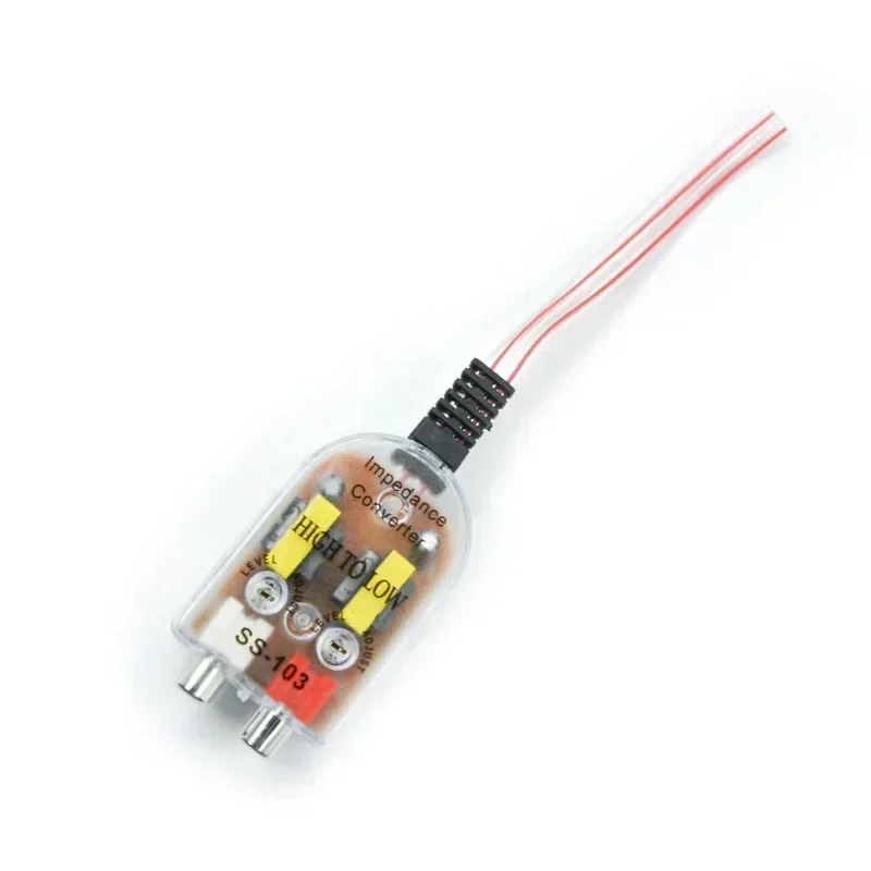 Auto Audio Converter, Adjustable Sound Subwoofer Amplifier, High To Low Sockets, Car Speaker To RCA Level Adaptor, Line Out