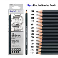 14Pcs/Box Graphite Pencils Professional Drawing Sketch Wooden Lead Pencils Set 6H 4H 2H HB B 2B 3B 4B 5B 6B 7B 8B 9B 10B 11B 12B