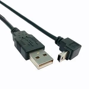 Cablecc-CYDZ Mini cabo de dados, USB 2.0, Tipo B, 5Pin, ângulo baixo, 90 graus para USB macho, 0,5 m