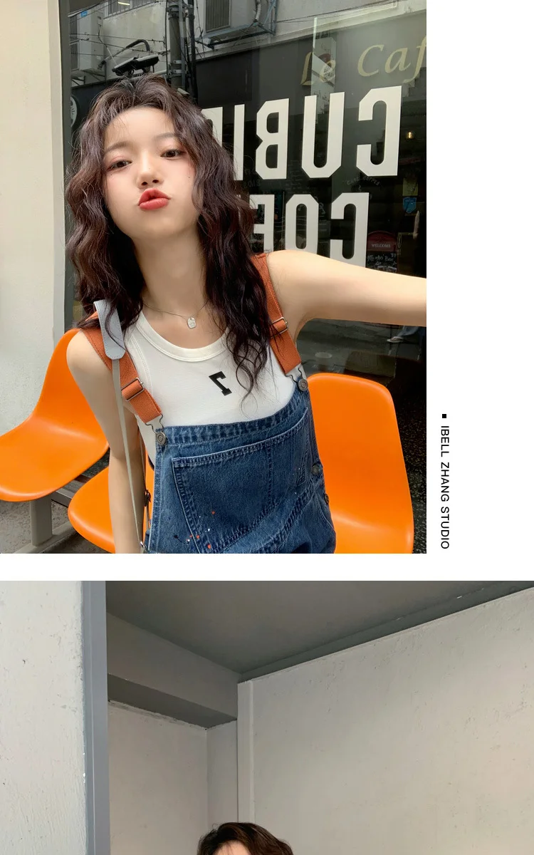 جمبسوت من قماش الدنيم للسيدات أنحف على الجدران، طيات متصلة شابة، مجموعة Allinone رائعة قابلة للغسل