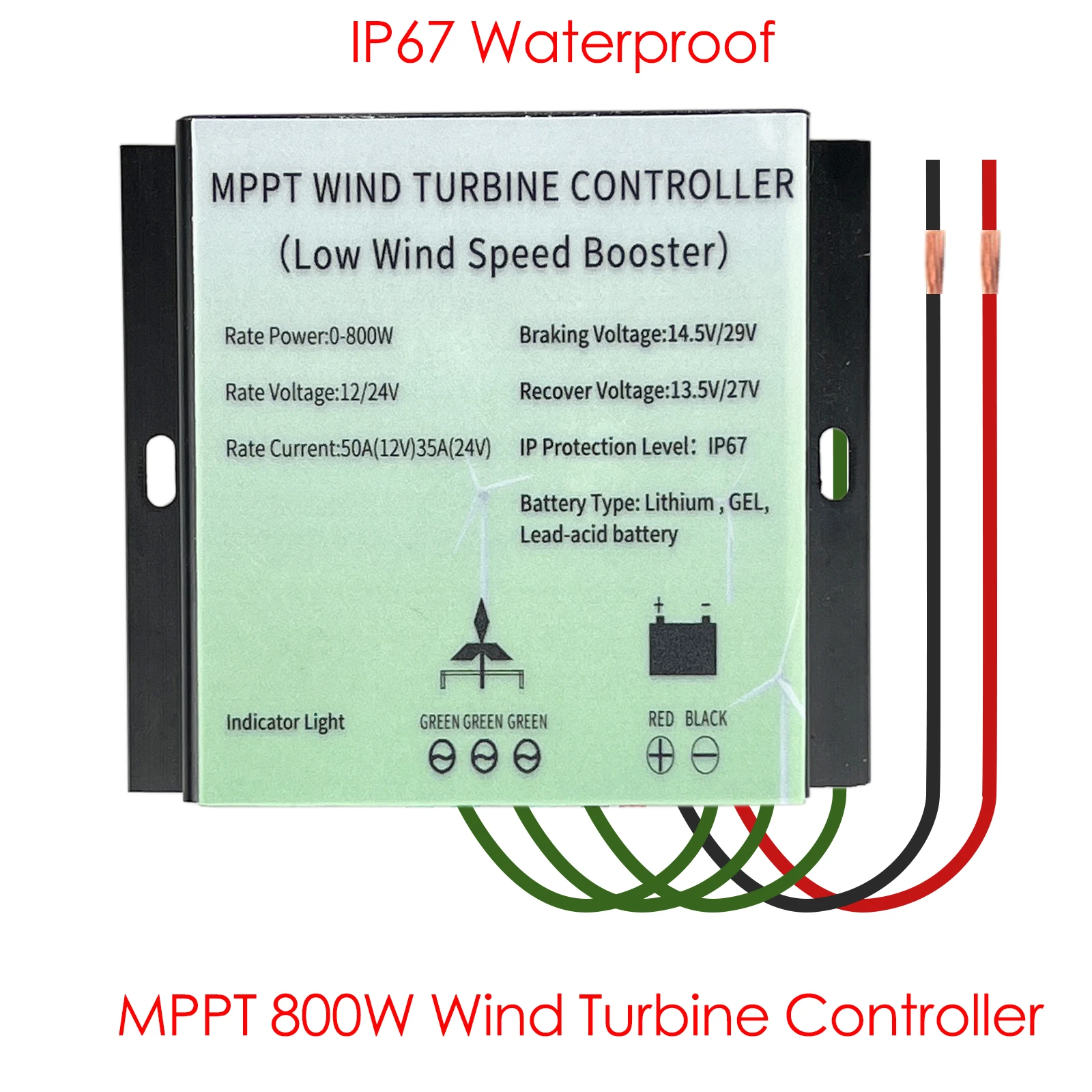 

New MPPT 0-800W Low speed Booster Wind Turbine Generator Controller 12V24V Windmill Fan Regulator For Wind Generator For Lifepo4