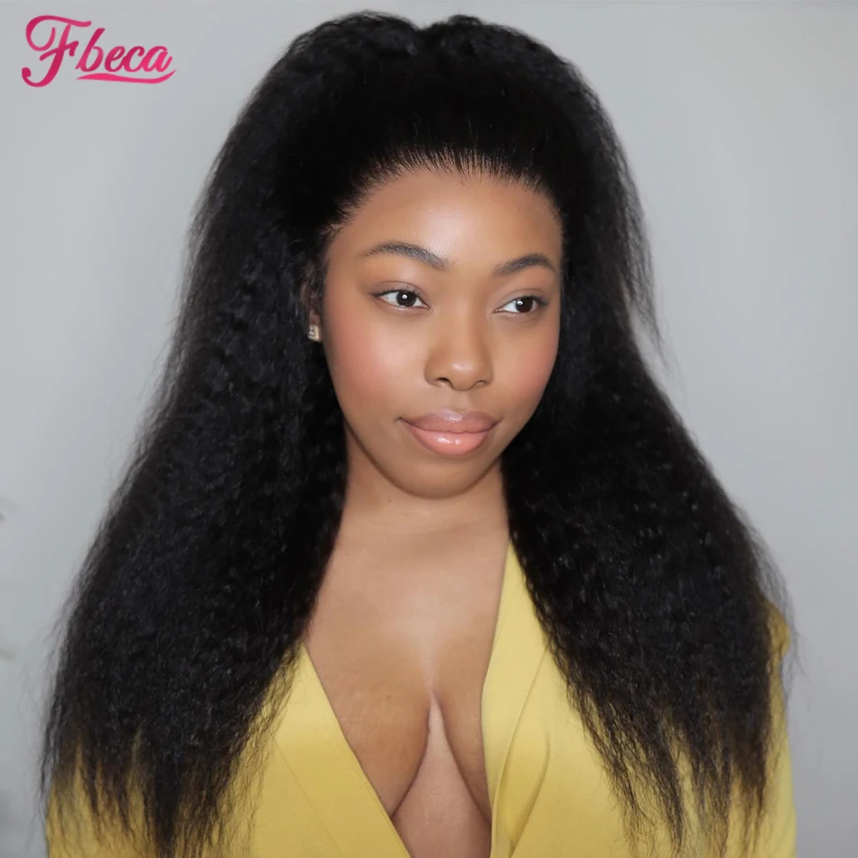 

32 Inch Kinky Straight 4x4 Lace Closure Wig Human Hair 13x4 Lace Frontal Human Hair Wig for People Pre Plucked Human Hair Wig