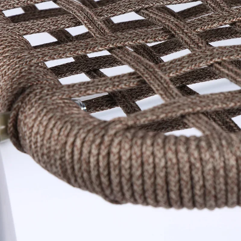 Pure Hand-woven Rattan Short Outdoor Foldable Camping Chair Aluminum Alloy Braided Rope Single Chair With Backrest ChairX9