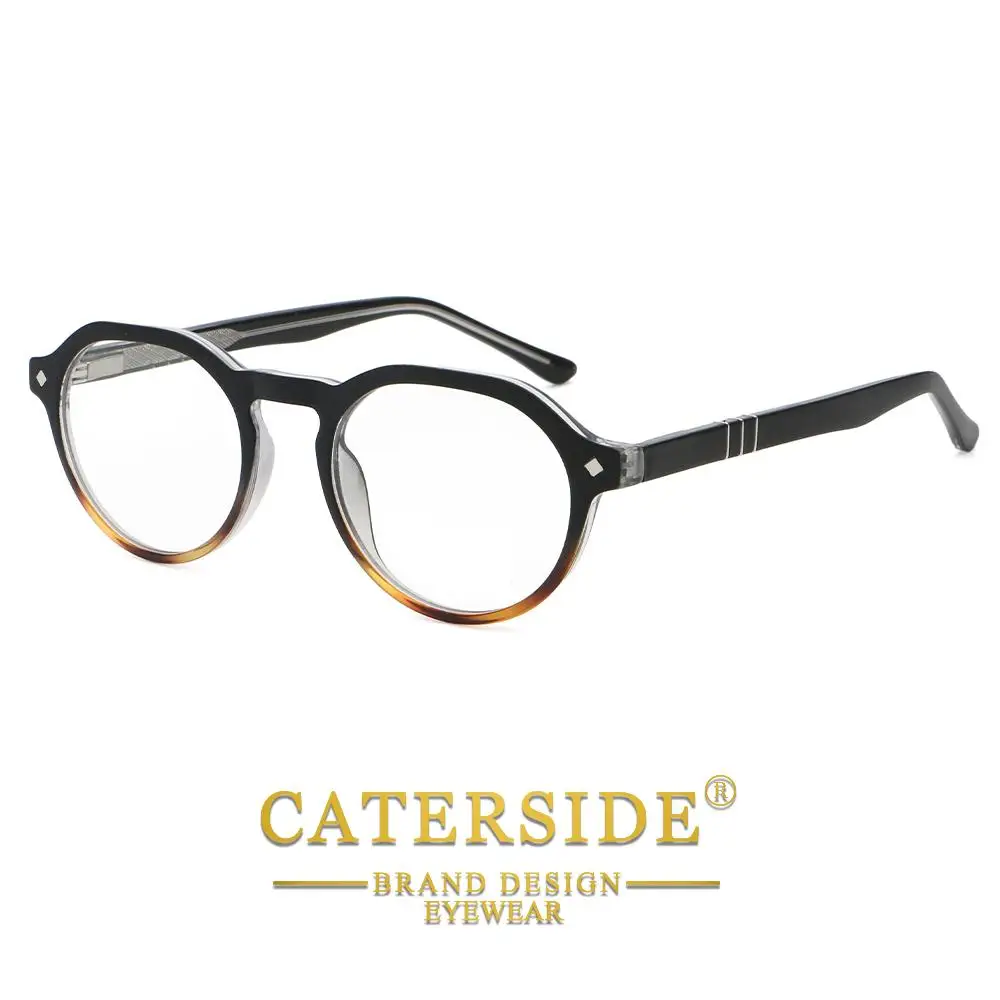 CATERSIDE Retro Herren Flache Leichte Brille Hochwertige PC Runde Anti-Blaulicht-Brille Damen Computer-Lese-Schutzbrille – Detail 5