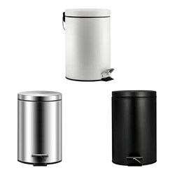 Y1UB Small Trash Bin with Quiet Closing Lid Space Saving Trash Can Rubbish Bin for Bathrooms and Bedrooms