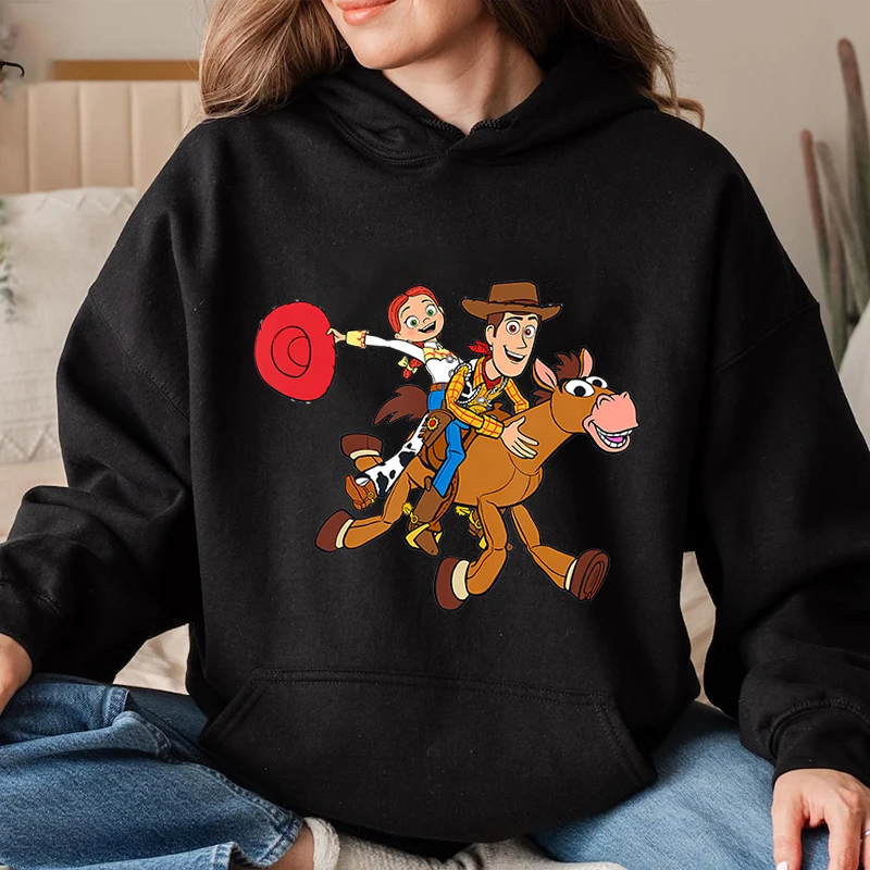 Toy Story Woody and Jessie Printed Women's Hoodie Loose Top Casual Sweater Personalized Women's Clothing