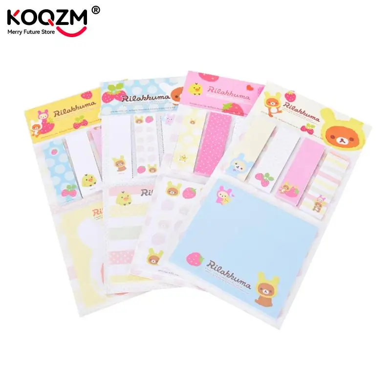 Rilakkuma Cute Cartoon Bear Sticky Notes Memo Pad School Supplies Planner Stickers Paper Bookmarks Korea Stationery