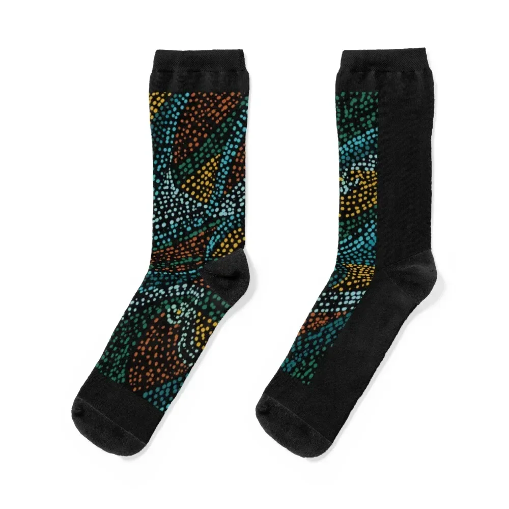 

Aboriginal Art Australian aboriginal waves Socks Heating sock hip hop floor warm winter Girl'S Socks Men's