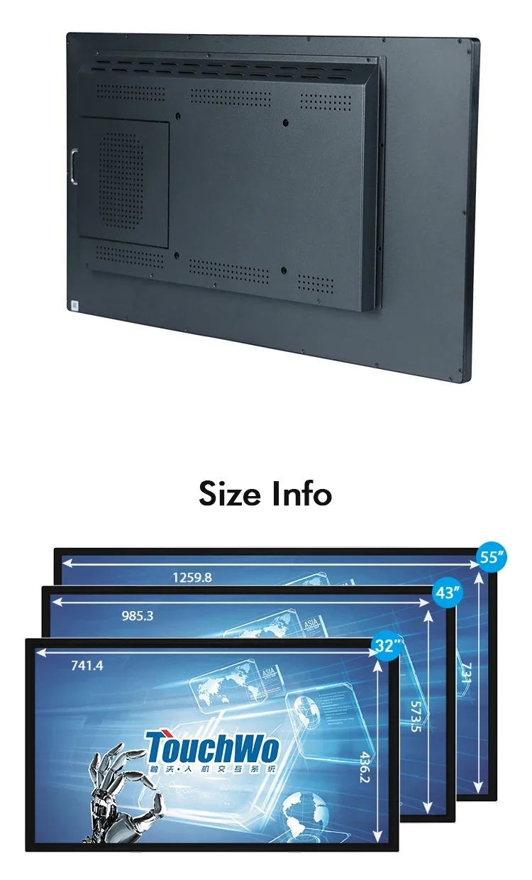 003 21.5 32 43 Inch Support WIN / Android System Touch Screen Monitor Wall Mounted LCD Advertising Display
