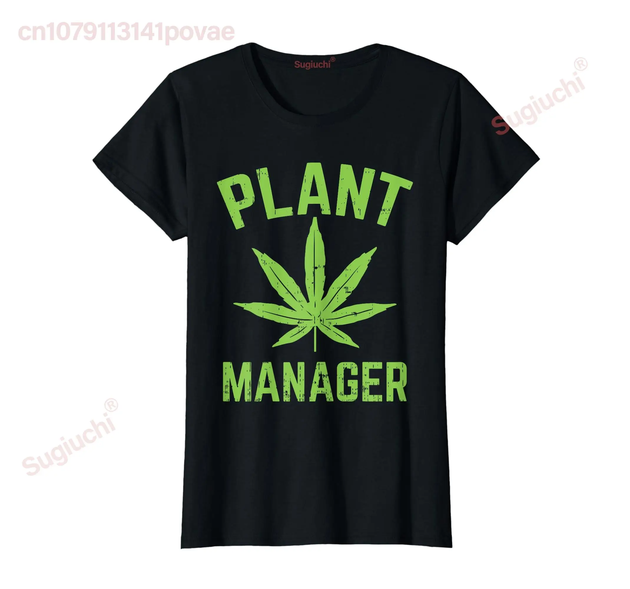 

100% Cotton Plant Manager Weed Leaf Cannabis Marijuana Funny 420 Stoner T-Shirt Casual Girl Lady Summer T-Shirts