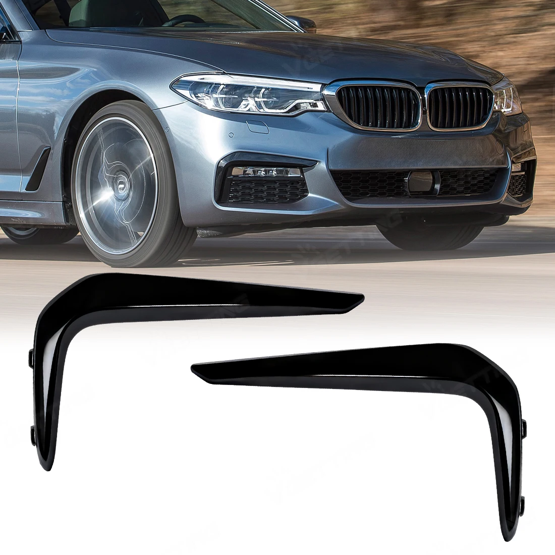 

For BMW 5 Series G30 G38 M Sport 2016-2020 Front Bumper Fog Light Eyelid Cover Trim 51118070541 51118070542 Eyebrow Frame Cover