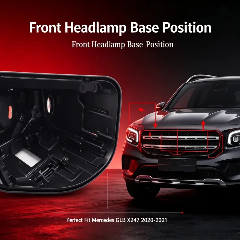 Moggic Headlight Back Housing For Mercedes GLB X247 2020-2021 Black Front Headlamp Base Shell