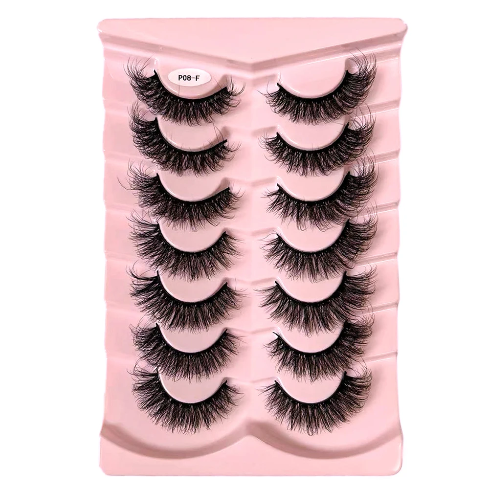 7 أزواج من الرموش الصناعية رموش ناعمة ذات مظهر طبيعي رموش زائفة من المينك الصناعي حزمة رموش صناعية