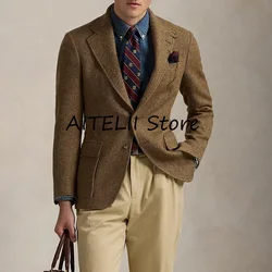Versatile New Jackets Man Winter Men's Herringbone Jacket Male Winter Coat Lapel Casual Mens Coats Men's Autumn Clothes Mantel