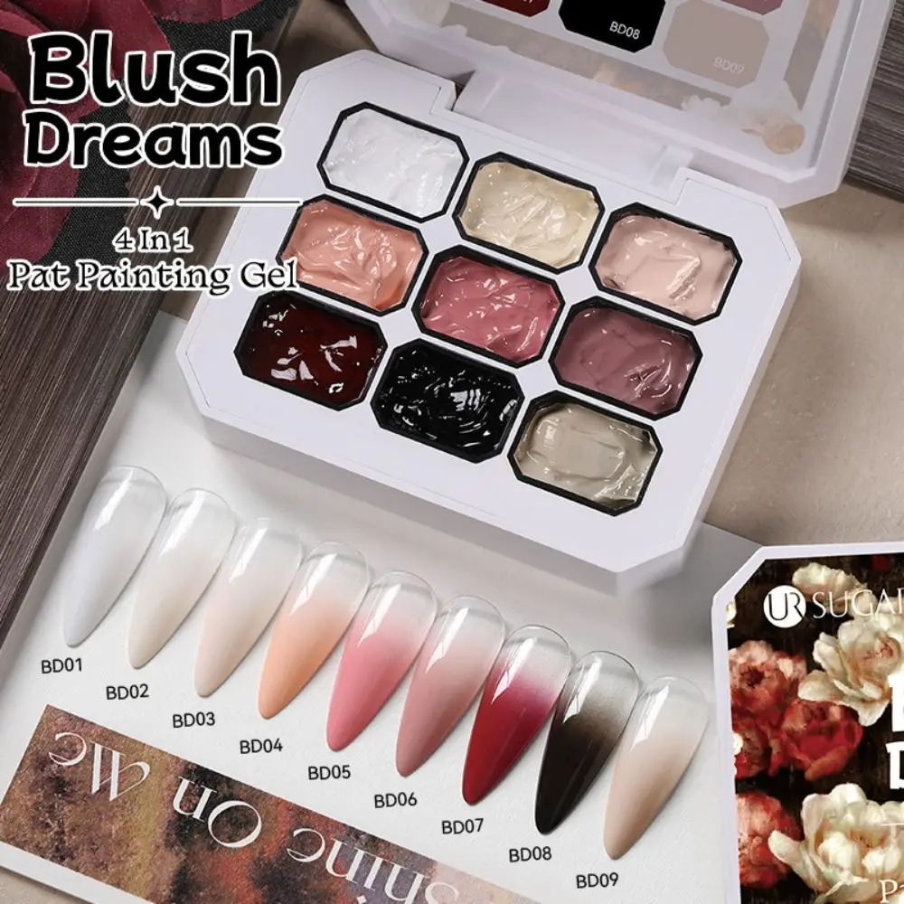 

9-цветный 4IN1 Pat Ombre гель-лак для ногтей, лаки высокой насыщенности, сделай сам, французский лак для ногтей, французский маникюрный гель для ногтей