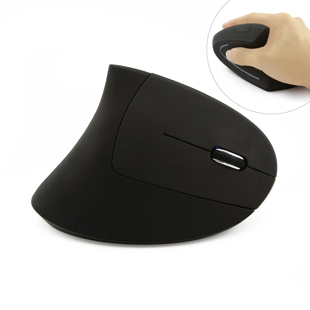 

2.4GHz Ergonomic Vertical Mouse Wireless Optical Mouse Mice with USB Receiver For Desktop PC Laptop (Black)