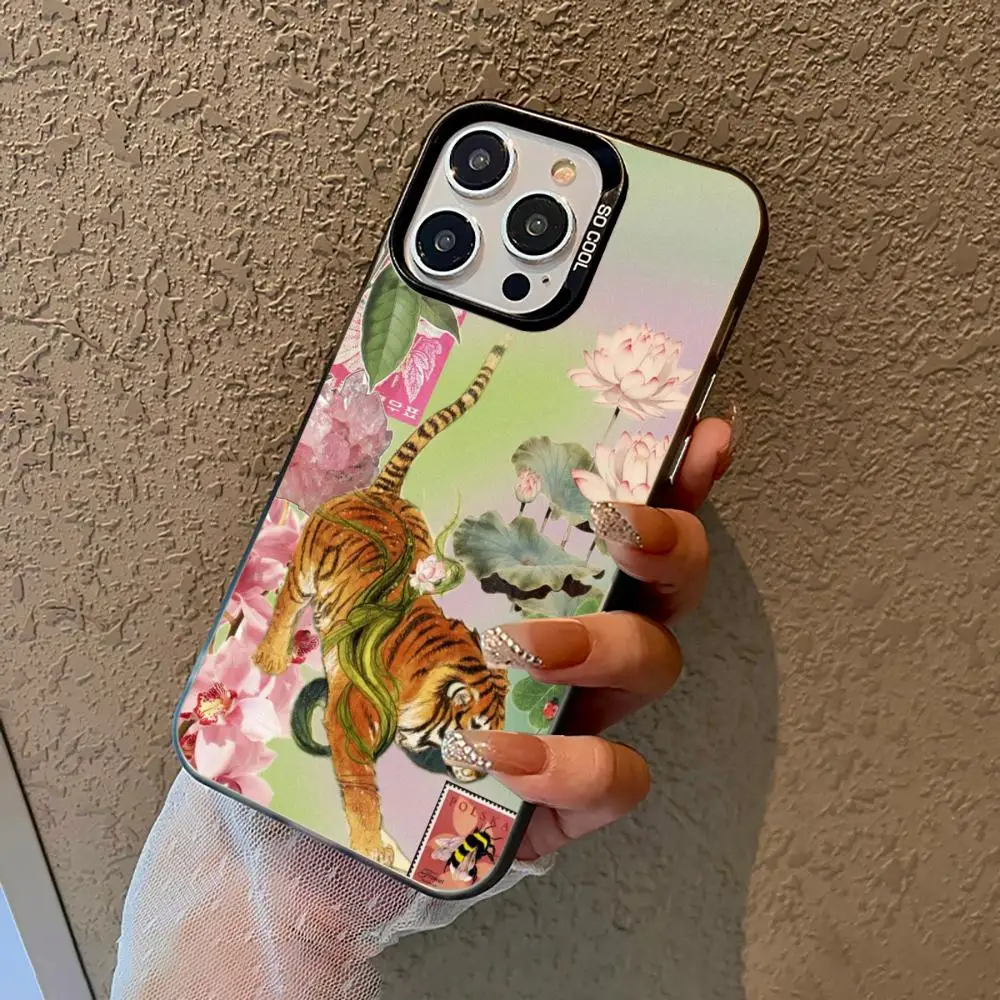 

Чехол для мобильного телефона Lotus & Tiger, подходит для iPhone 17,16, 15, 14, 13, 12, 11 Pro Max Plus, с ударопрочной матовой задней панелью.