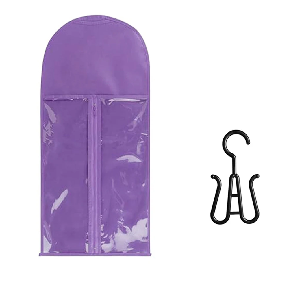 Saco de embalagem de peruca com gancho saco de armazenamento de peruca acessórios de cabelo organizador de peruca para múltiplas perucas saco de embalagem de peruca