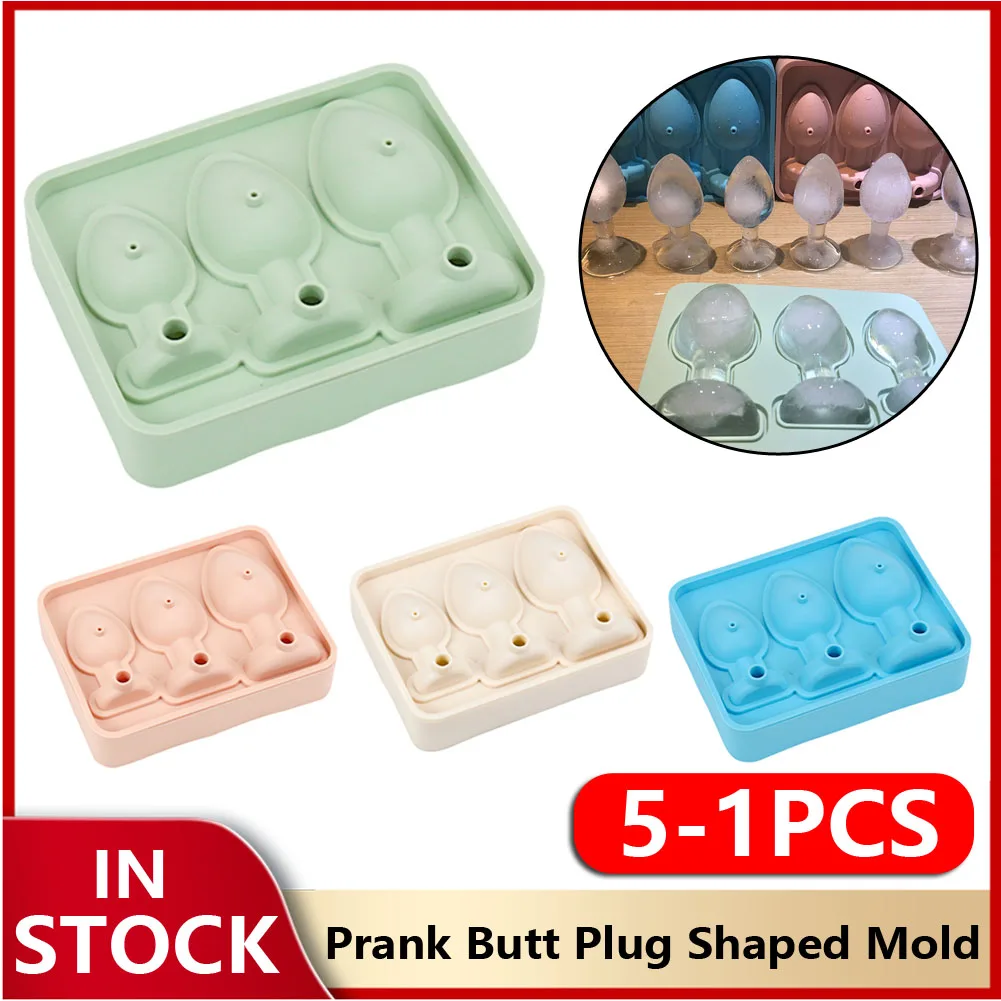 Silicone Prank Butt plug Shaped Mold Reusable Fun Shape Ice Cube Molds Novelty Ice Cube Trays for Ice Chilling Whiskey Cocktails