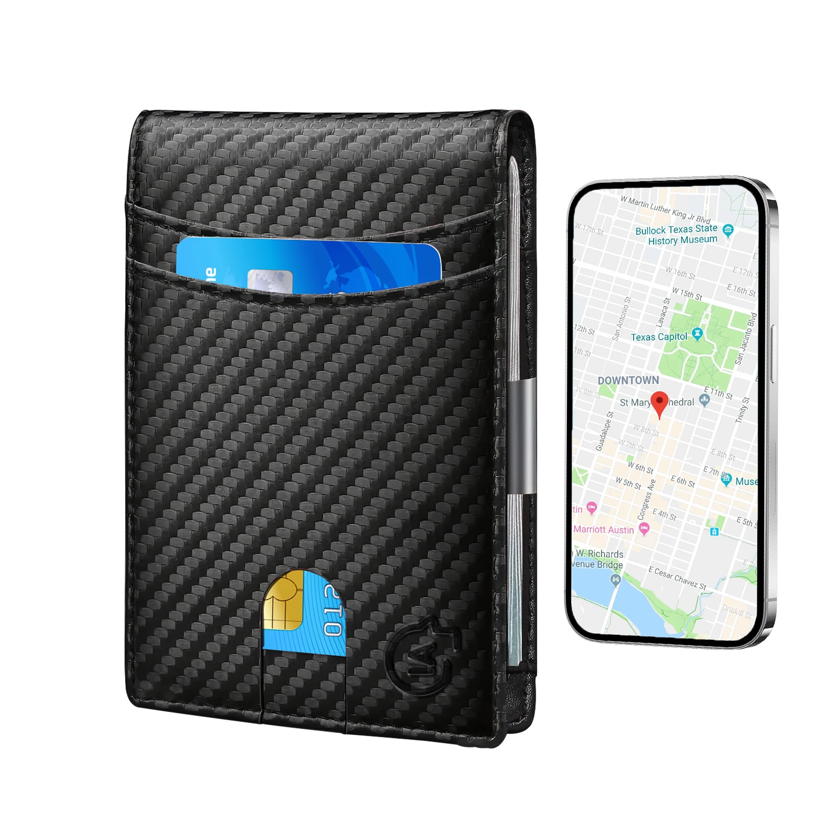 Smart Wallet for Tracker For IOS and Android Device, Money Clip Card Holder GPS Tracker  Wallet, 2025 Mens Christmas Gift