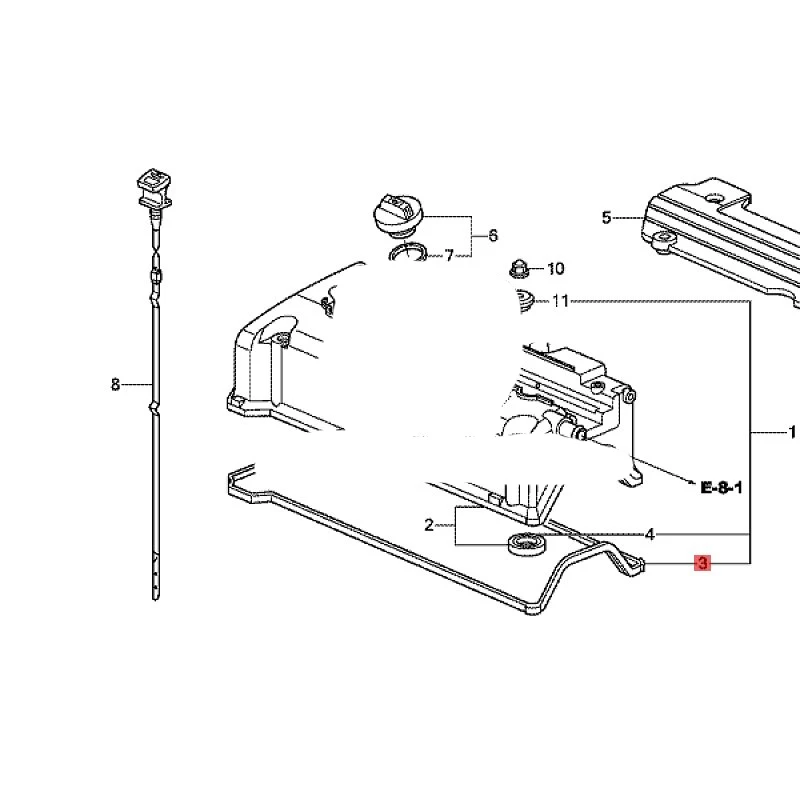 Suitable for 2007 Ho nd aA cc or dC iv ic Od ys se yE ly si on CR V Valve cover gasket Cylinder head cover gasket