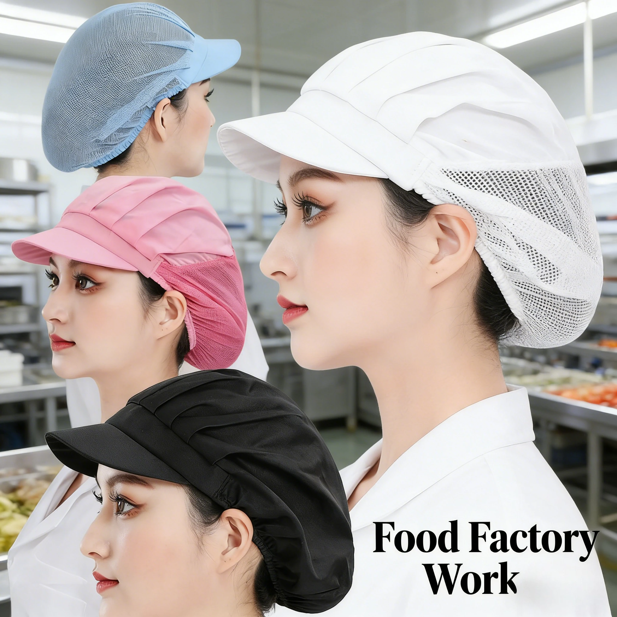 

Breathable Chef Cap Oil Proof Dust Proof Kitchen Hat for Food Factory Catering Workshop