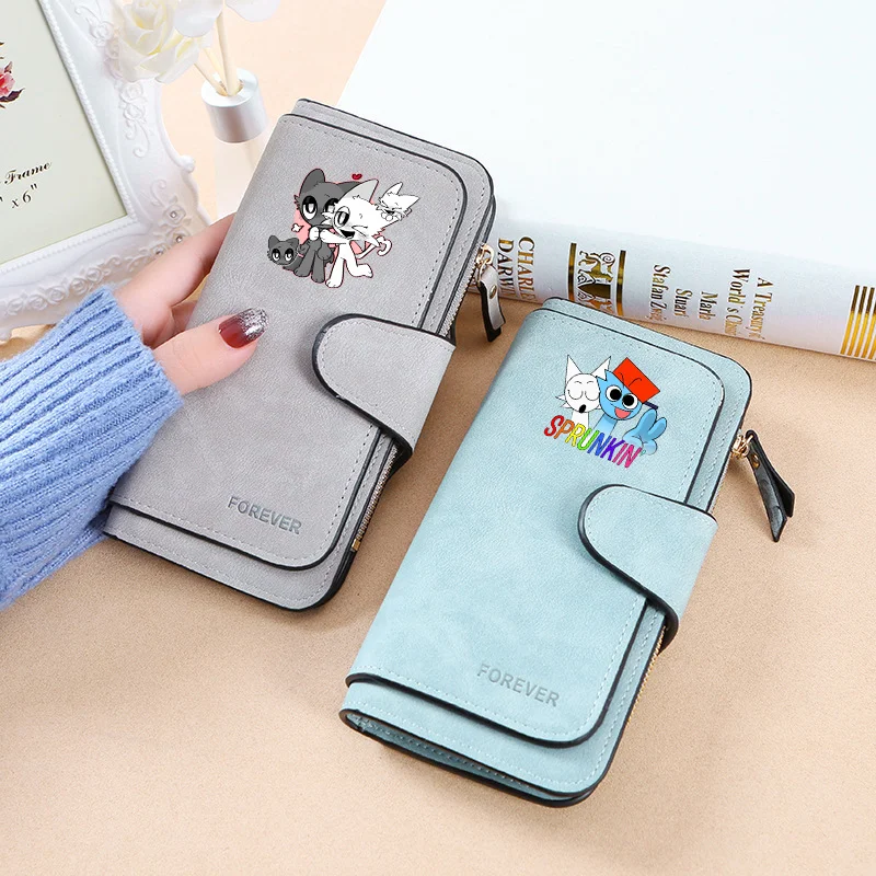 Sprunki Incredibox Women Wallet Fashion Purses Cartoon Game Print Purse Multi-card Slots Large Capacity Portable Wallets Gifts